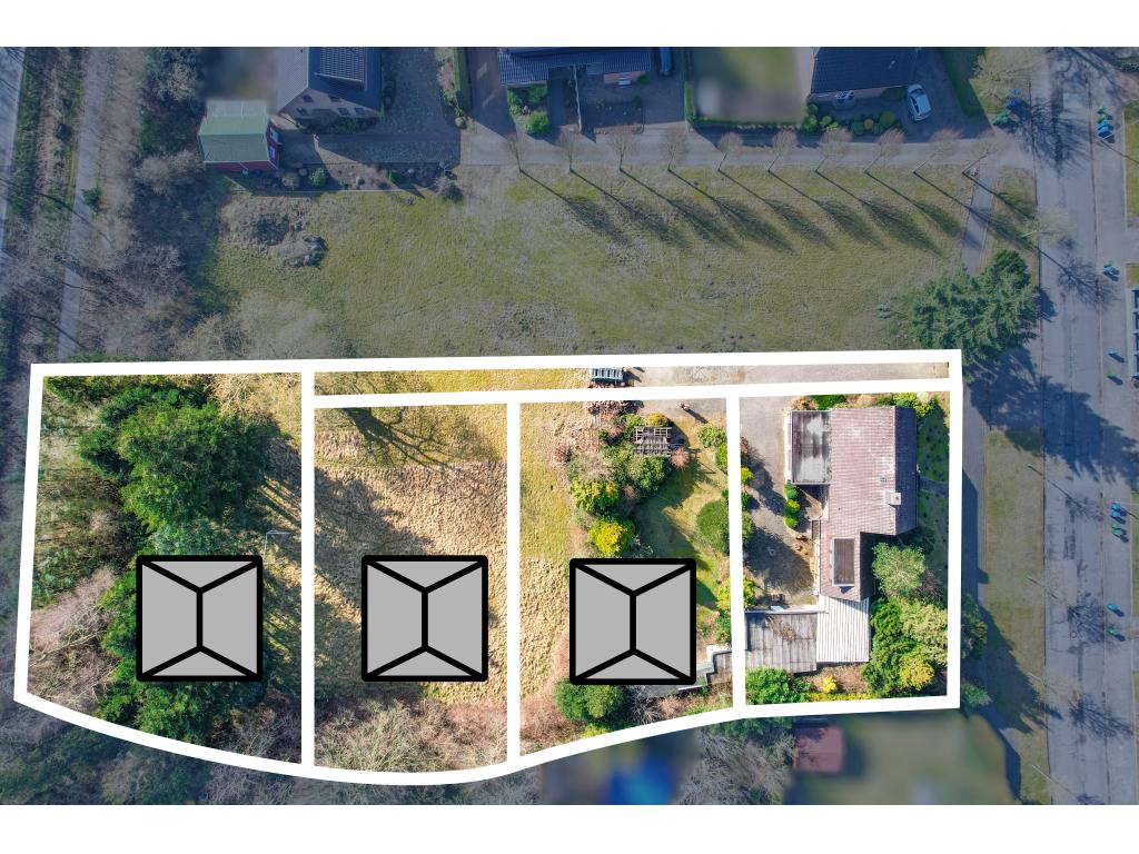 Luftbild von oben mit Häusern