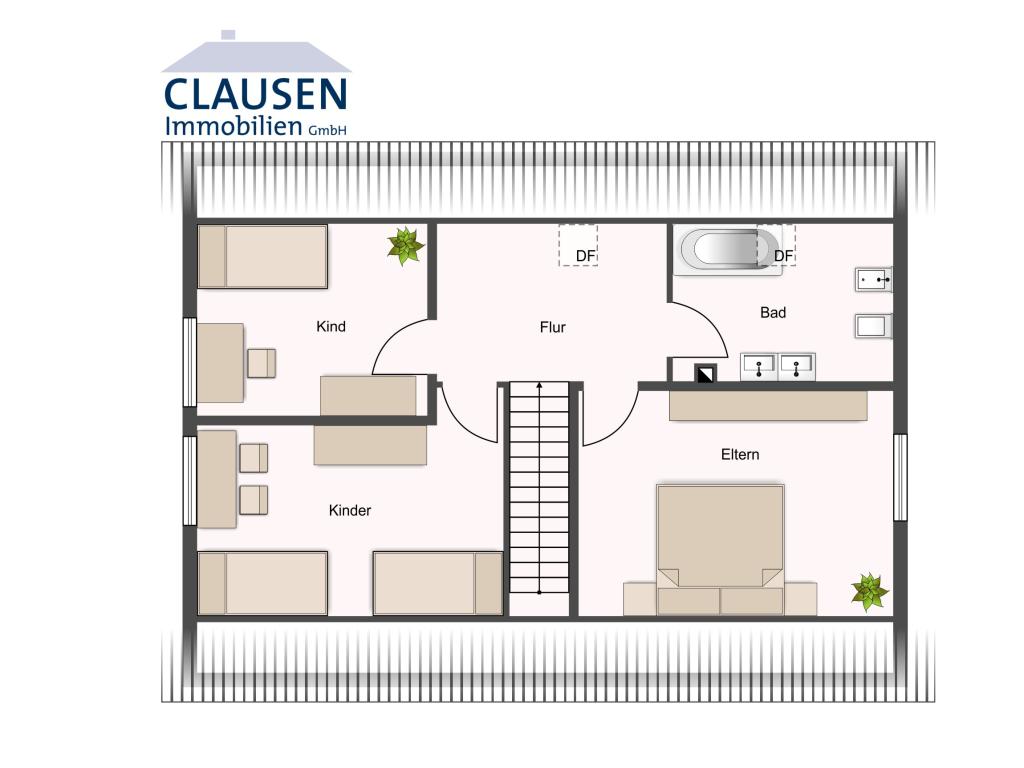 Einfamilienhaus: skizzierter Grundriss DG