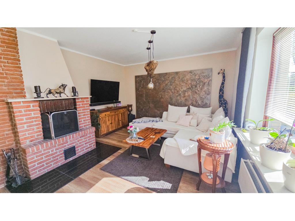 Einfamilienhaus: Wohnzimmer mit Kamin