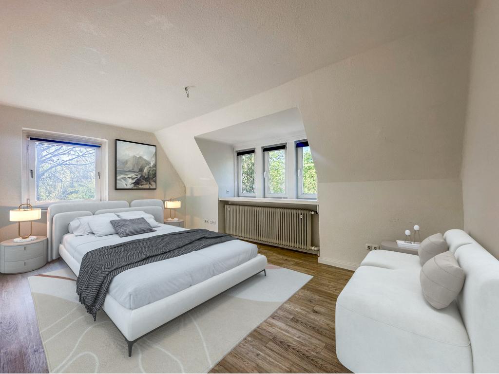 Einfamilienhaus: Schlafzimmer 2 im DG digitales Staging