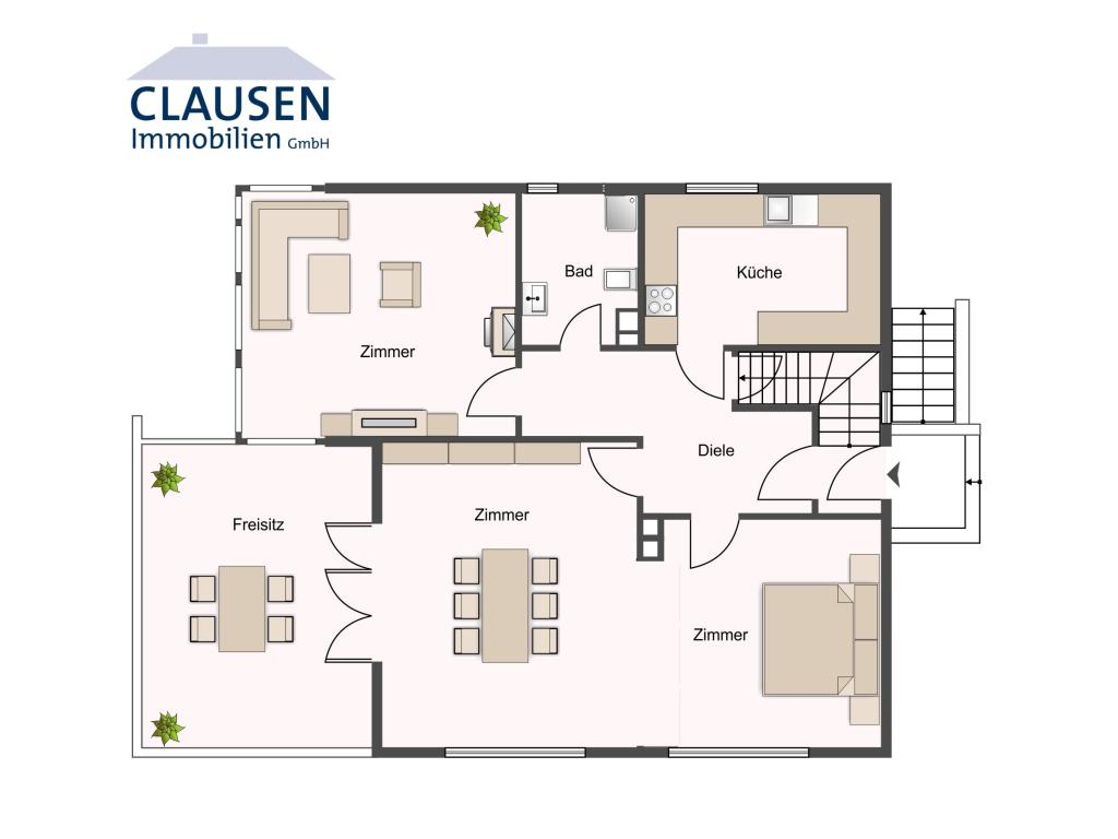 Einfamilienhaus: skizzierter Grundriss EG