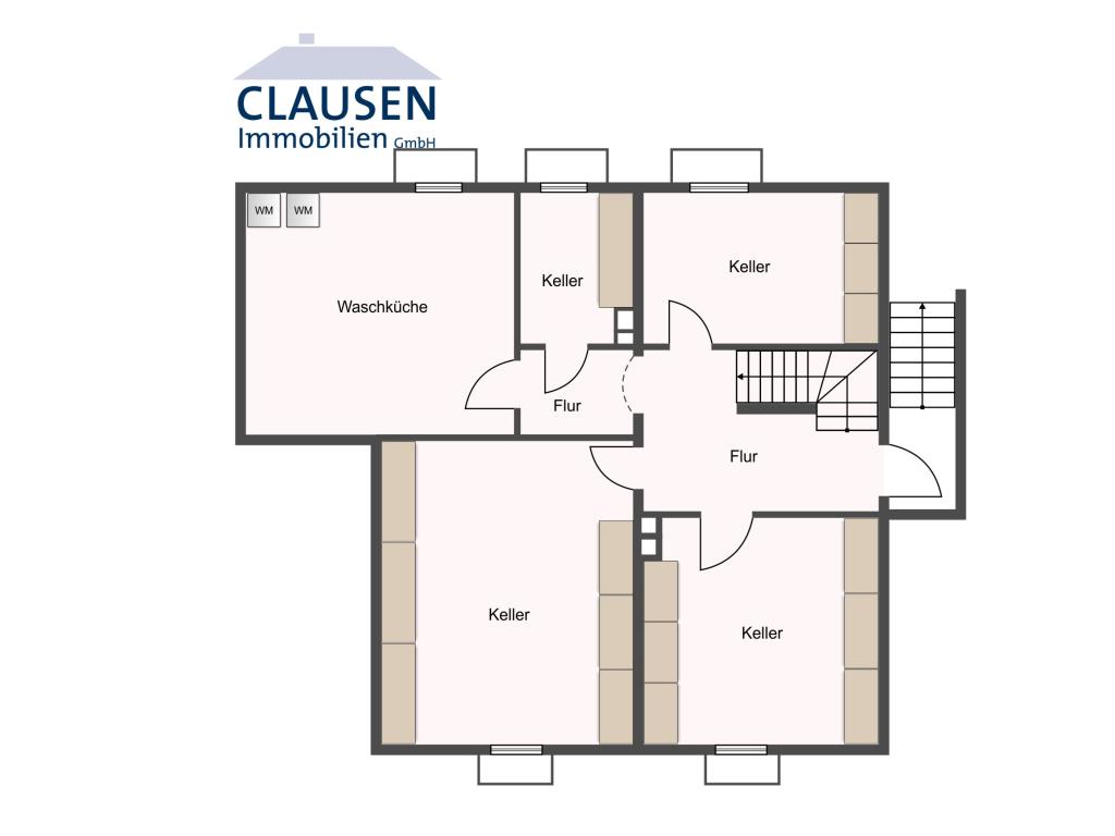 Einfamilienhaus: skizzierter Grundriss KG