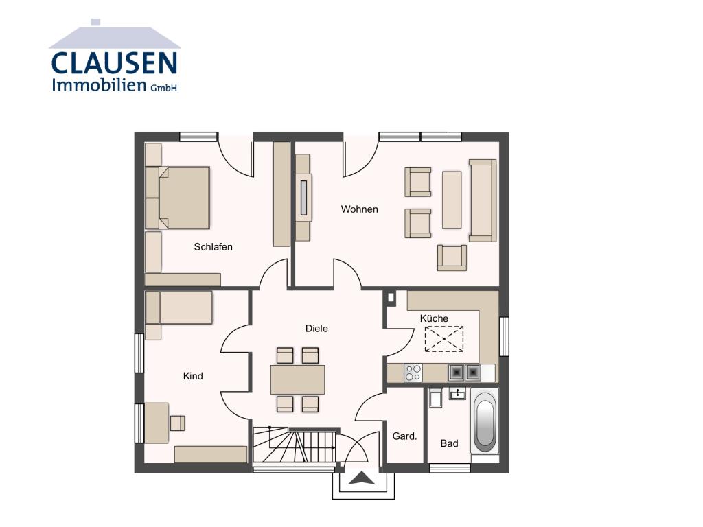 Einfamilienhaus: skizzierter Grundriss EG