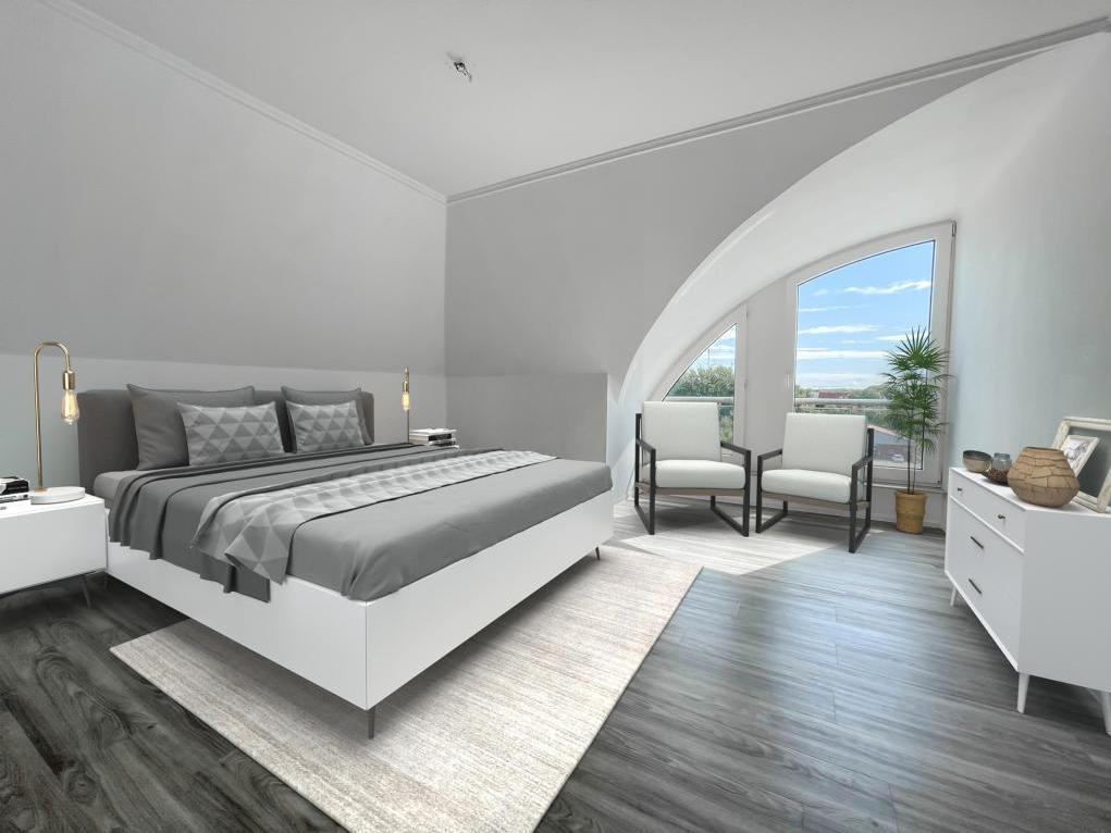 5 Zimmer Wohnung: Schlafzimmer 2 - Digitales Staging