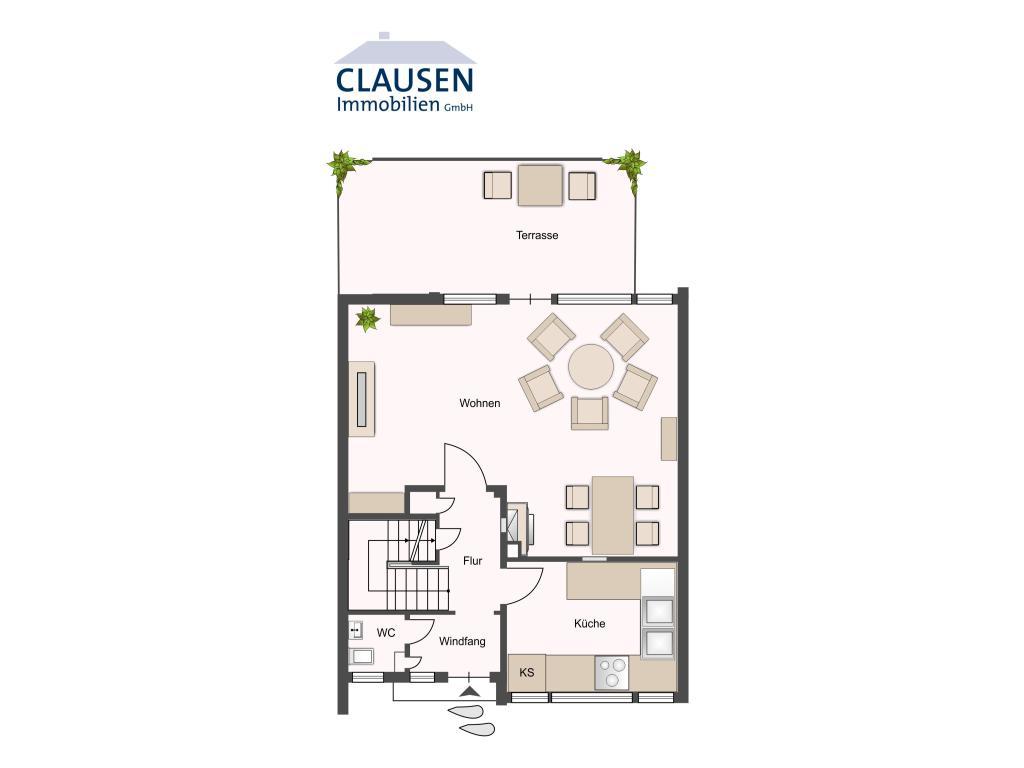 Reihenhaus: Grundriss EG