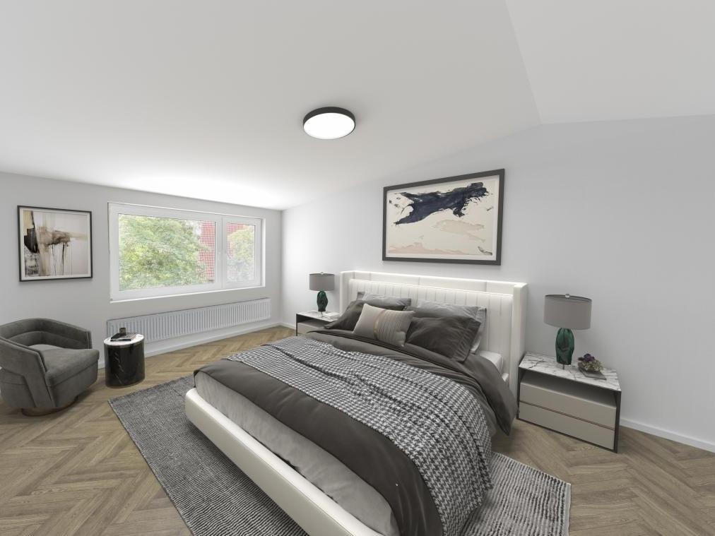 Reihenhaus: Schlafzimmer - Digitales Staging
