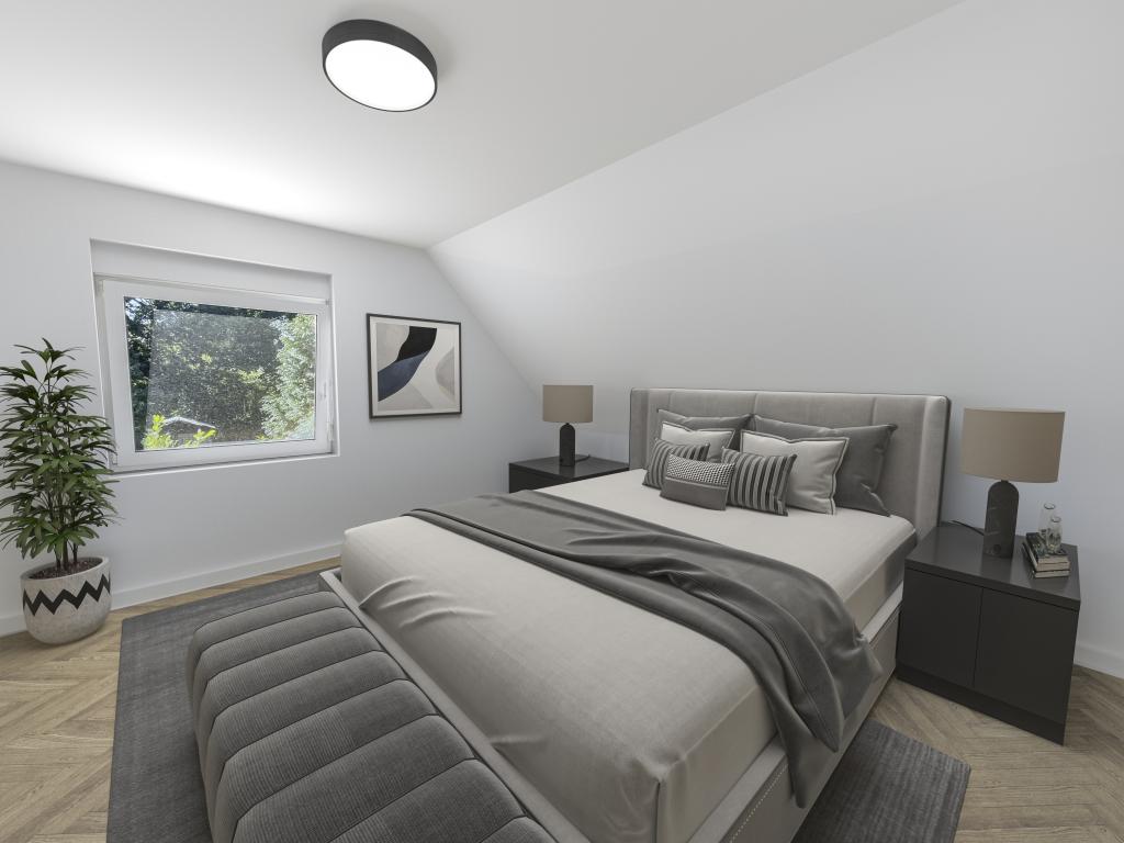 Doppelhaushälfte: Schlafzimmer 3 - Digitales Staging