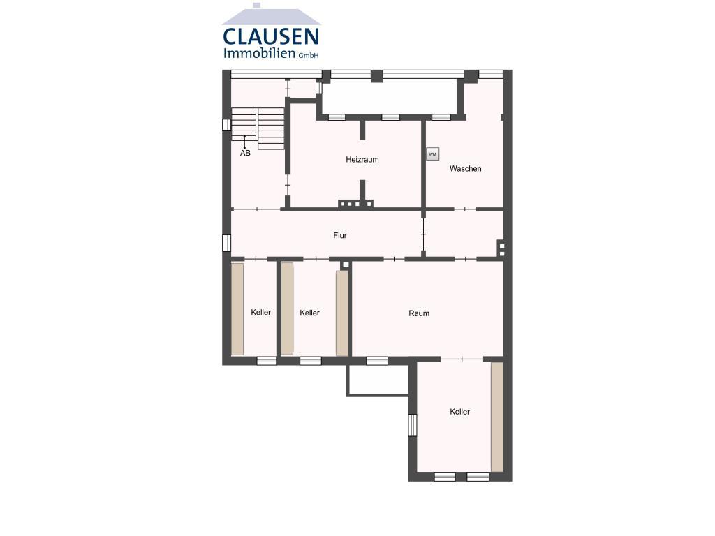 Mehrfamilienhaus: skizzierter Grundriss KG