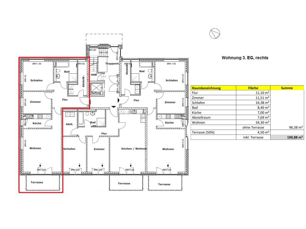 Mehrfamilienhaus: Beispielgrundriss EG