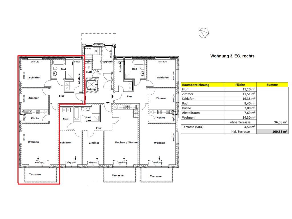 Mehrfamilienhaus: Beispiel Grundriss EG