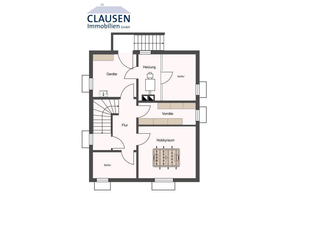 Einfamilienhaus: skizzierter Grundriss KG