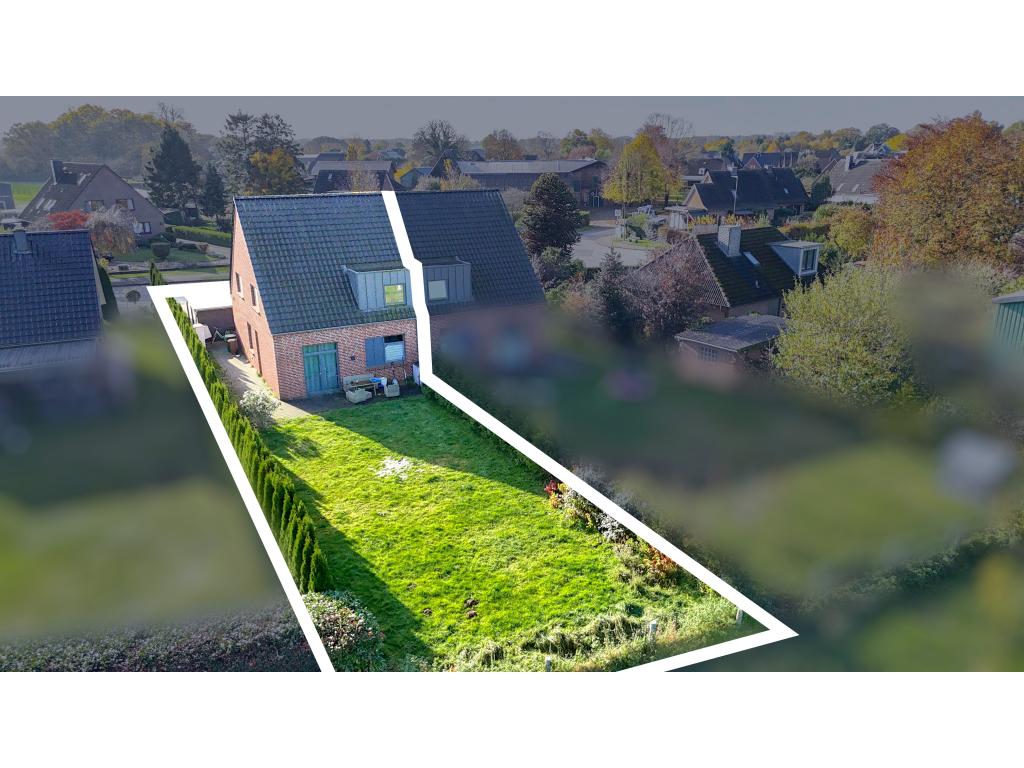 Doppelhaushälfte: Garten mit Feldrandlage