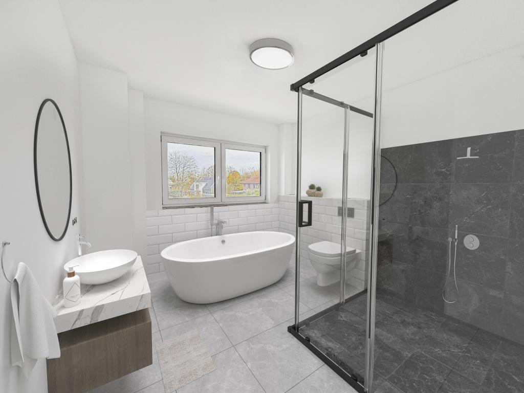 Vollbad - Digitales Staging Doppelhaushälfte: Vollbad - Digitales Staging