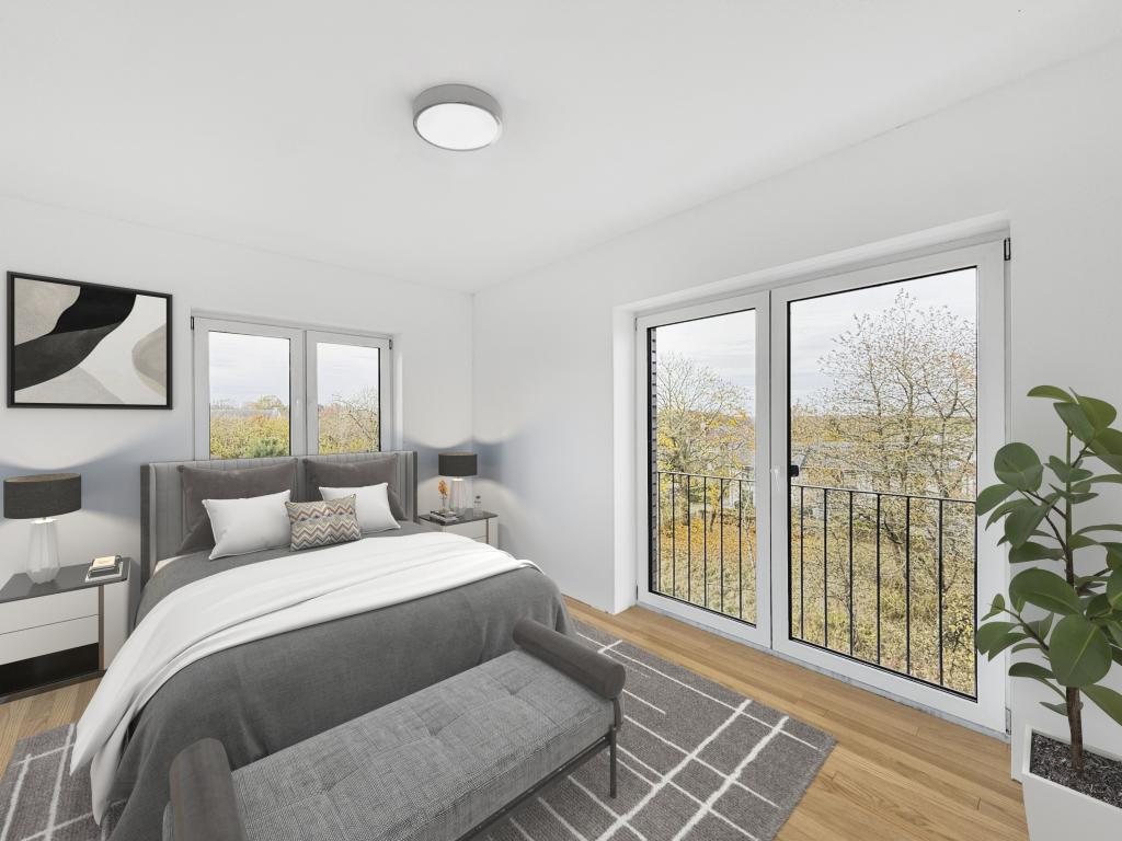 Schlafzimmer 1 - Digitales Staging Doppelhaushälfte: Schlafzimmer 1 - Digitales Staging