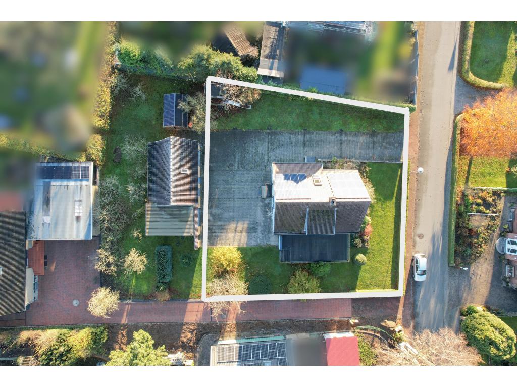 Vogelperspektive markiert Einfamilienhaus: Vogelperspektive markiert