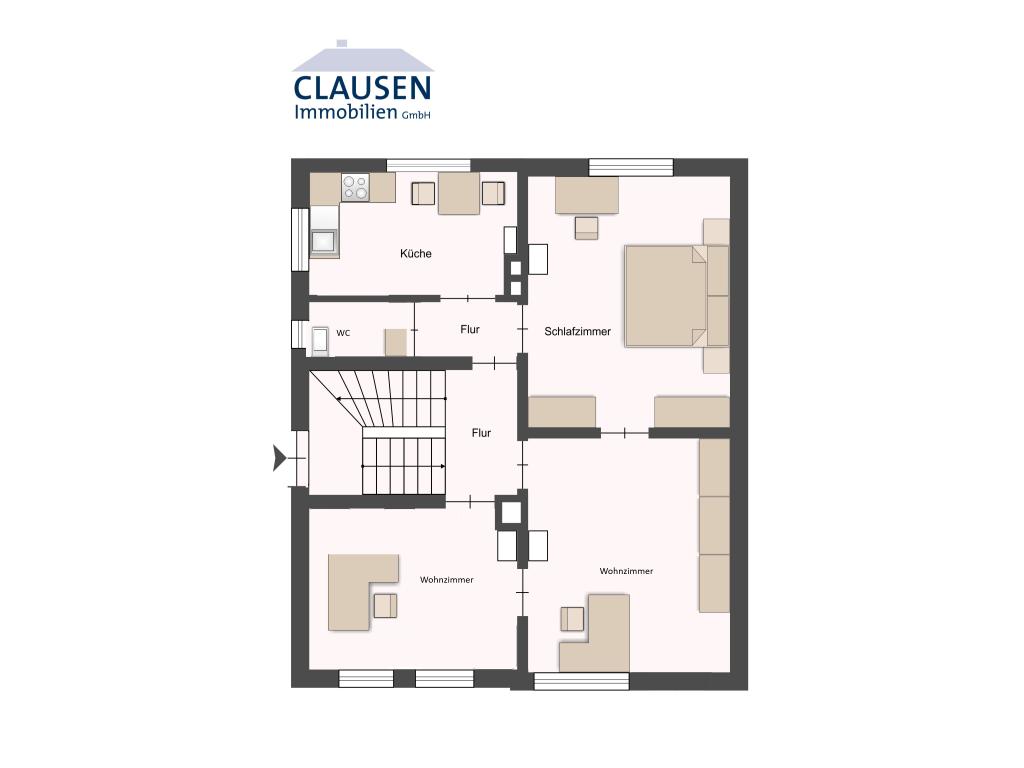 Doppelhaush&auml;lfte: Grundriss EG