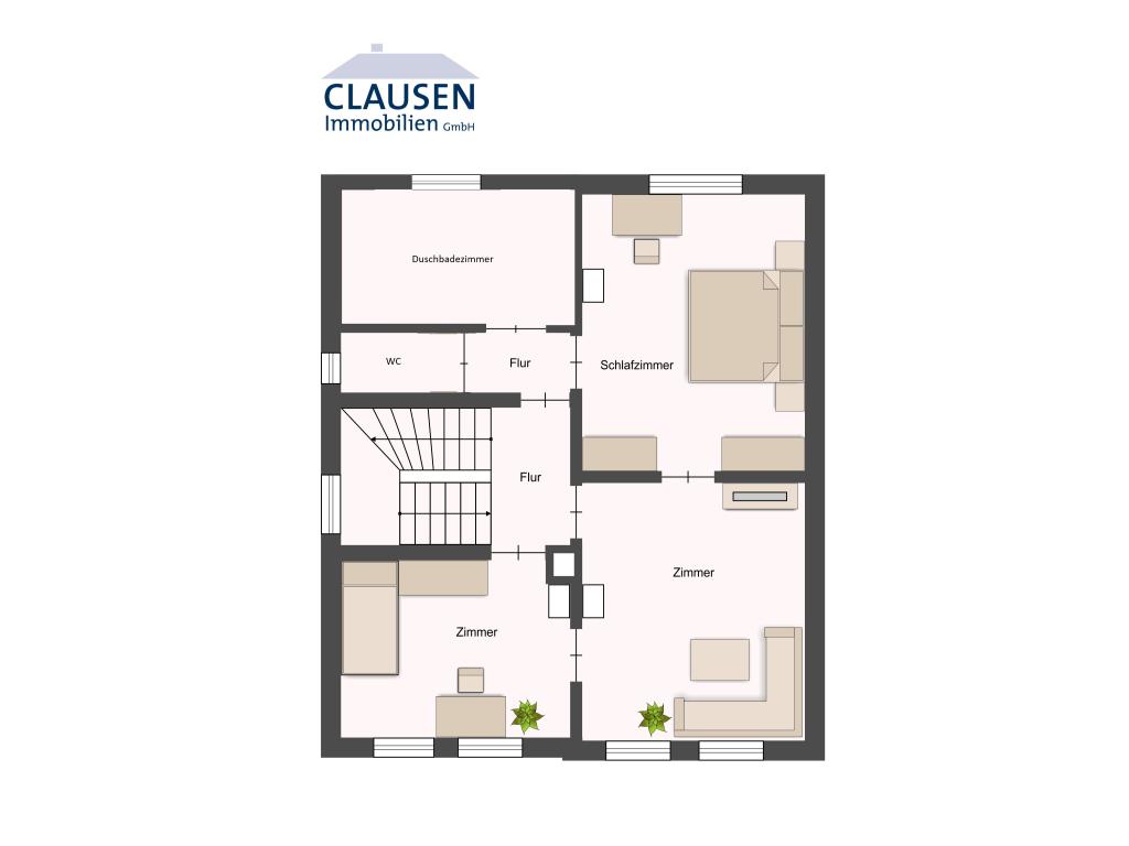 Doppelhaush&auml;lfte: Grundriss OG