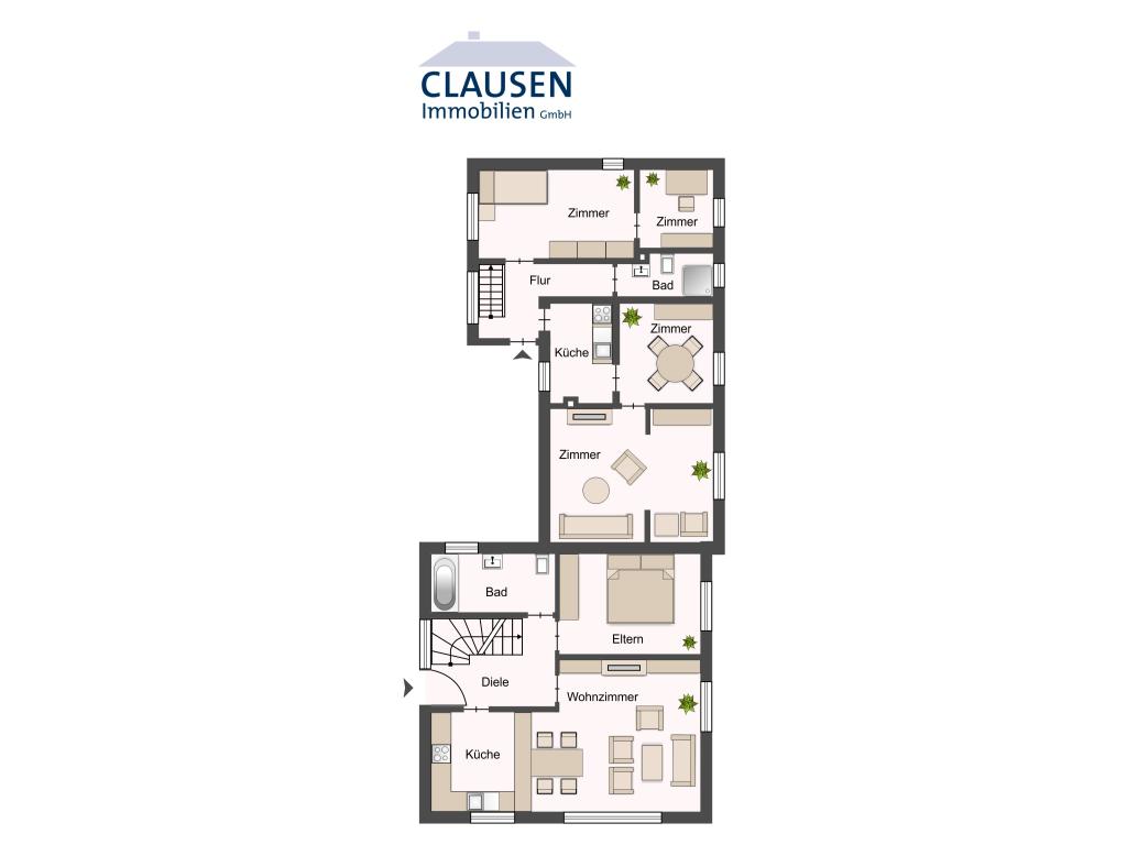 Grundriss EG Haus + Anbau Einfamilienhaus: Grundriss EG Haus + Anbau