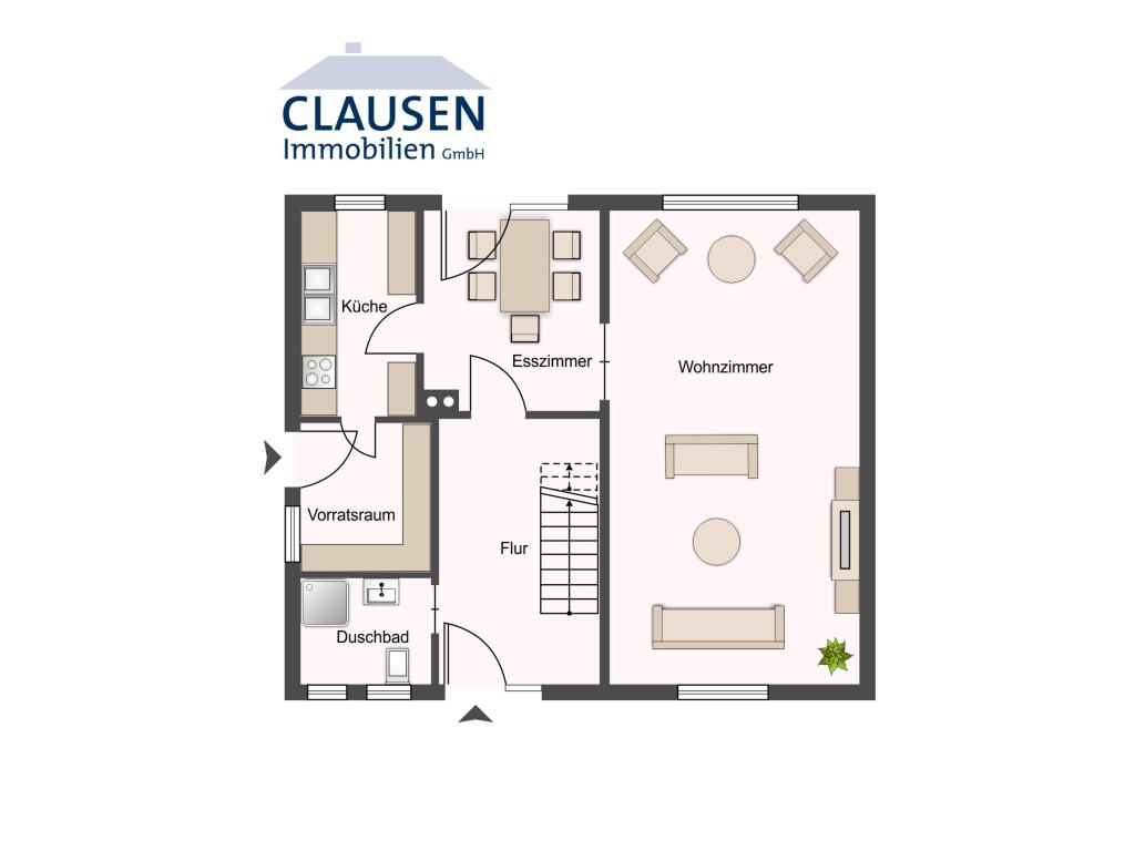 Einfamilienhaus: skizzierter Grundriss EG