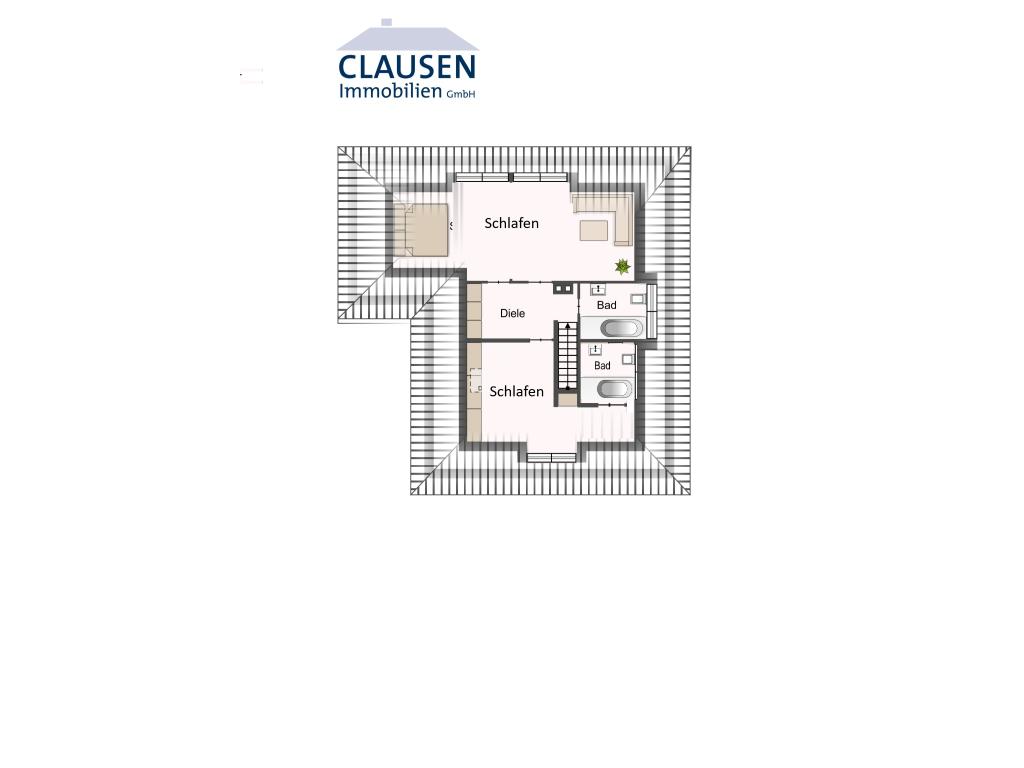 Einfamilienhaus: skizzierter Grundriss DG