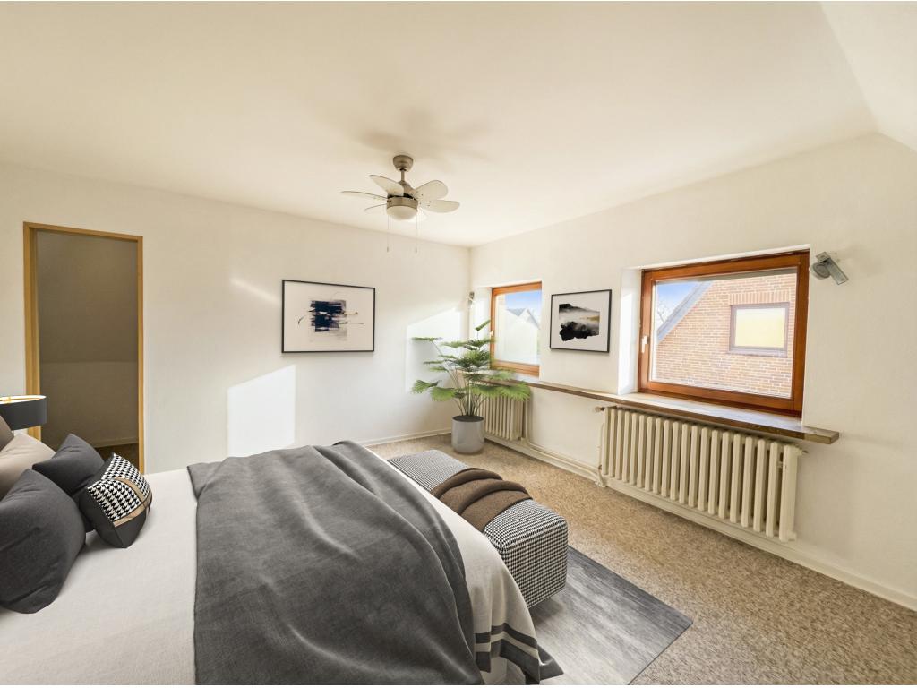 Schlafzimmer - Digitales Staging Einfamilienhaus: Schlafzimmer - Digitales Staging