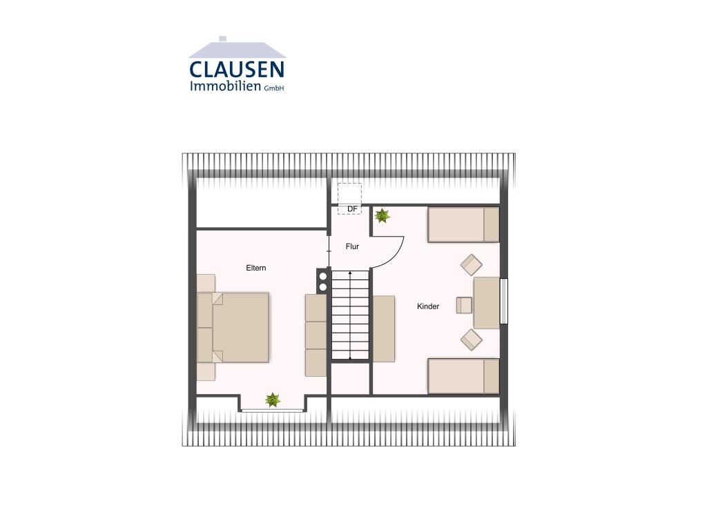 Doppelhaush&auml;lfte: skizzierter Grundriss DG