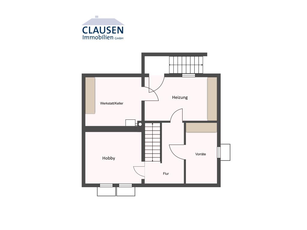 Doppelhaush&auml;lfte: skizzierter Grundriss KG