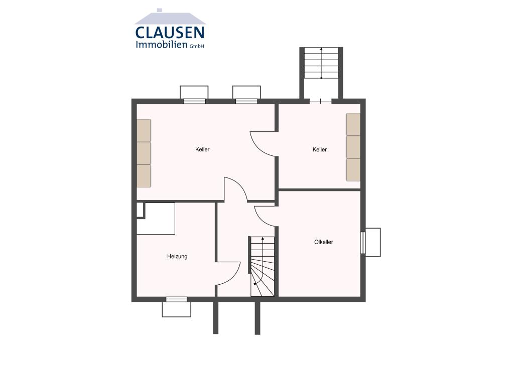 Doppelhaush&auml;lfte: skizzierter Grundriss KG