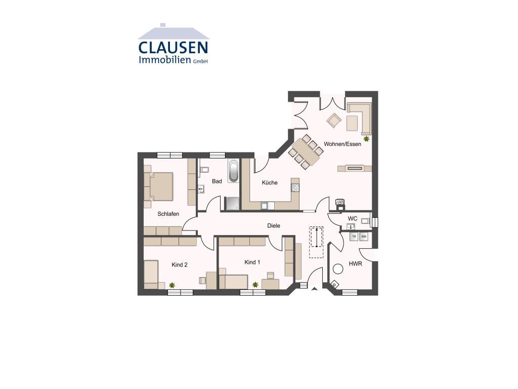 Einfamilienhaus: Grundriss Bungalow