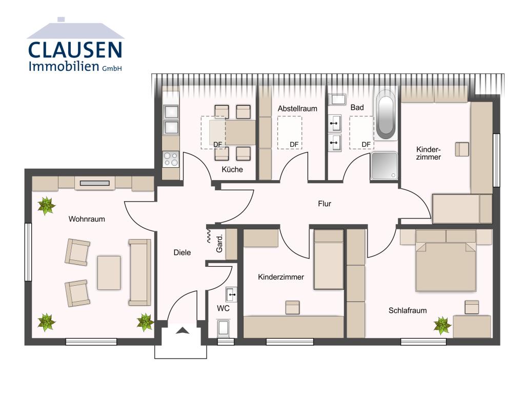 Grundriss WE2 Wohnanlage: Grundriss WE2