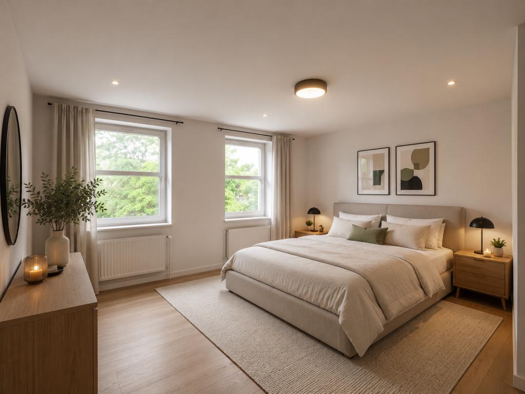 Schlafzimmer im OG - digitales Staging Reihenhaus: Schlafzimmer im OG - digitales Staging