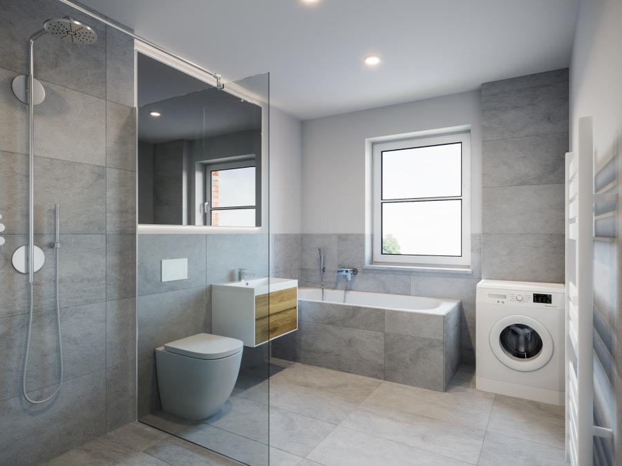 2 Zimmer Wohnung: Badezimmer - Visualisierung