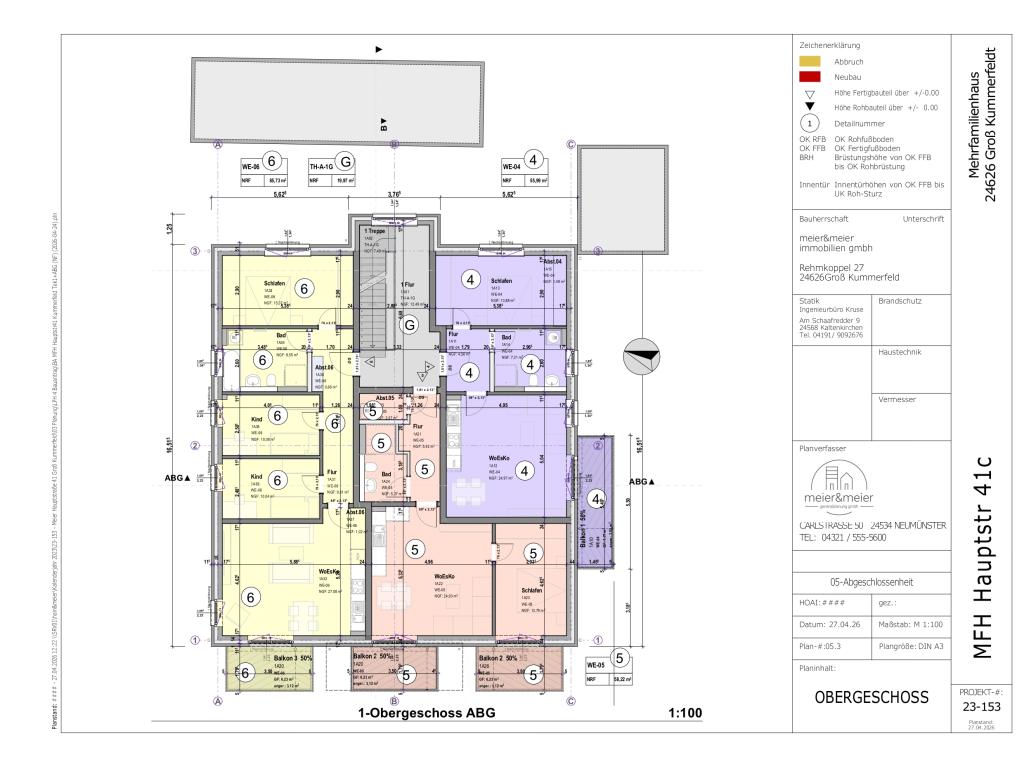 Grundriss WE 5 (orange) 2 Zimmer Wohnung: Grundriss WE 5 (orange)