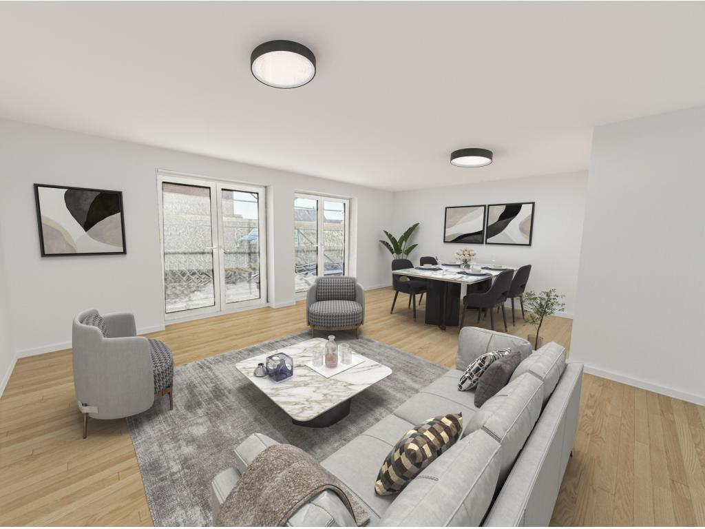 3 Zimmer Wohnung: Wohnbereich - Visualisierung
