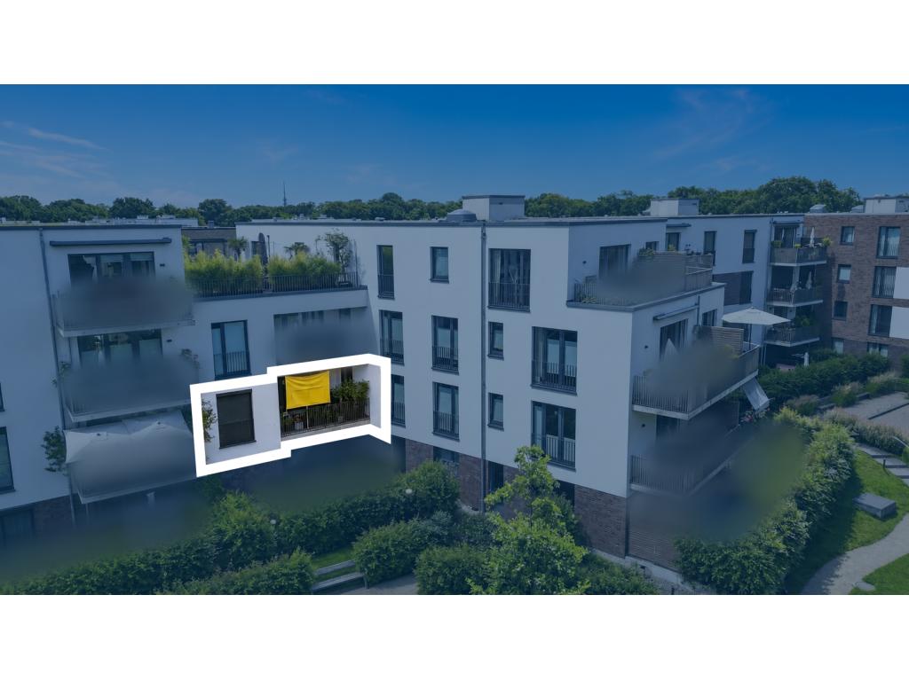 eingezeichnete Wohnung Rückansicht 4 Zimmer Wohnung: eingezeichnete Wohnung Rückansicht