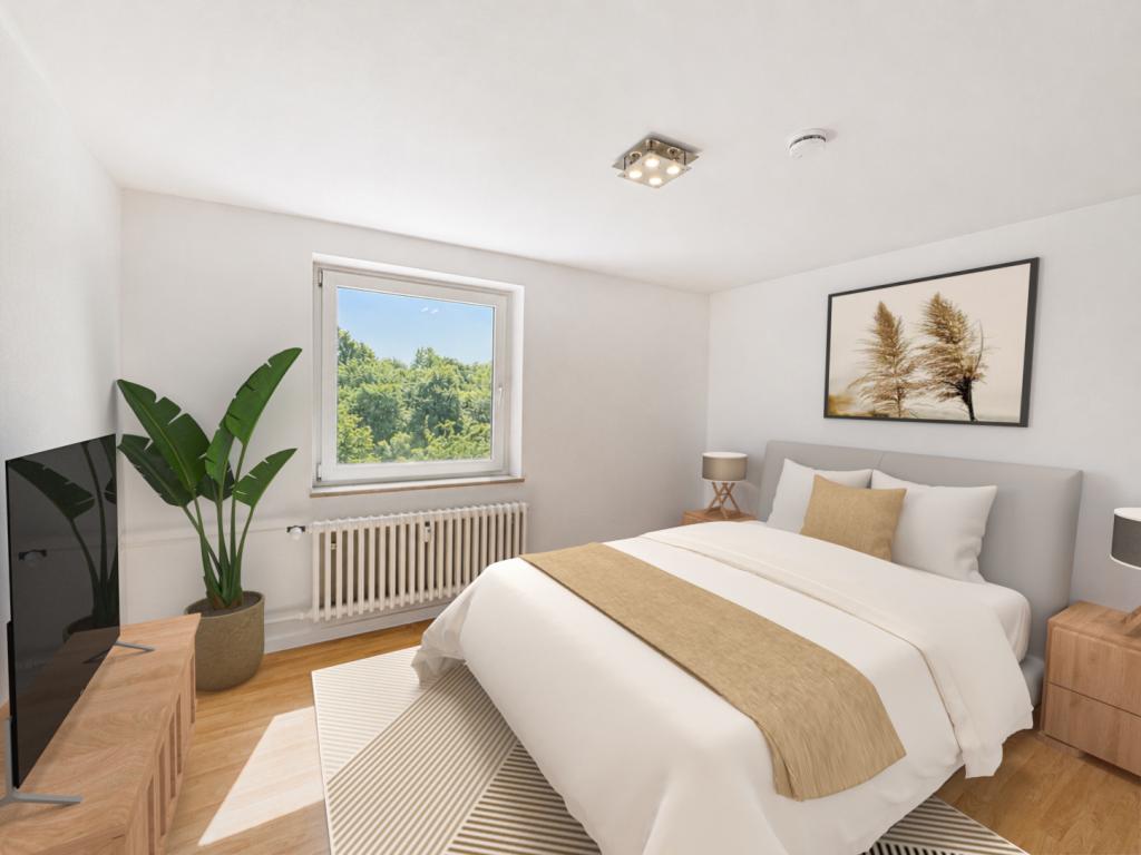 3 Zimmer Wohnung: Schlafzimmer - digitales Staging
