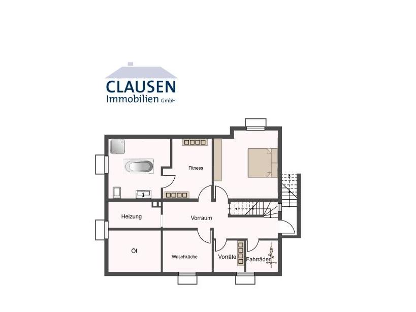 Einfamilienhaus: skizzierter Grundriss KG