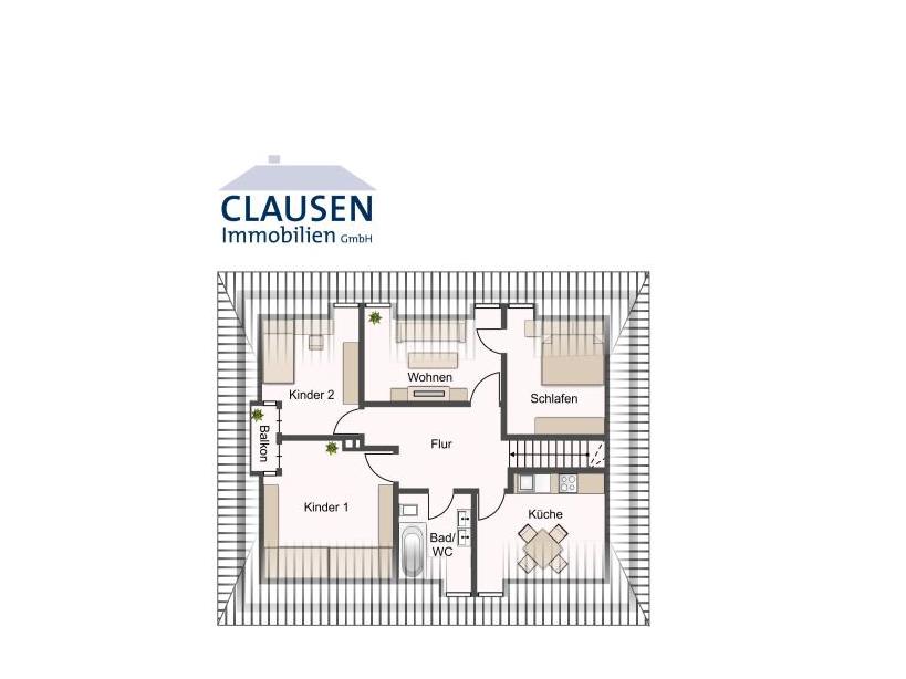 Einfamilienhaus: skizzierter Grundriss DG