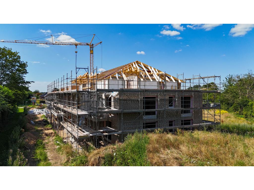 3 Zimmer Wohnung: R&uuml;ckansicht - aktueller Bautenstand
