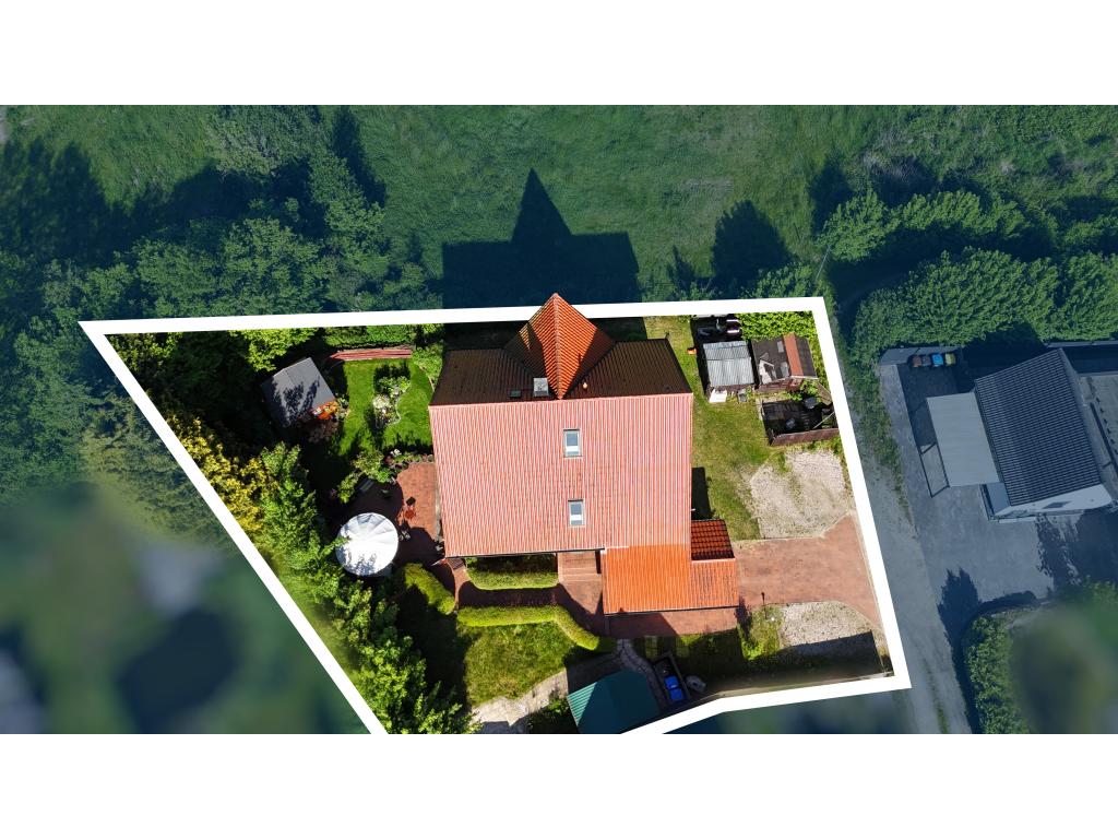 Einfamilienhaus: eingezeichnetes Grundst&uuml;ck