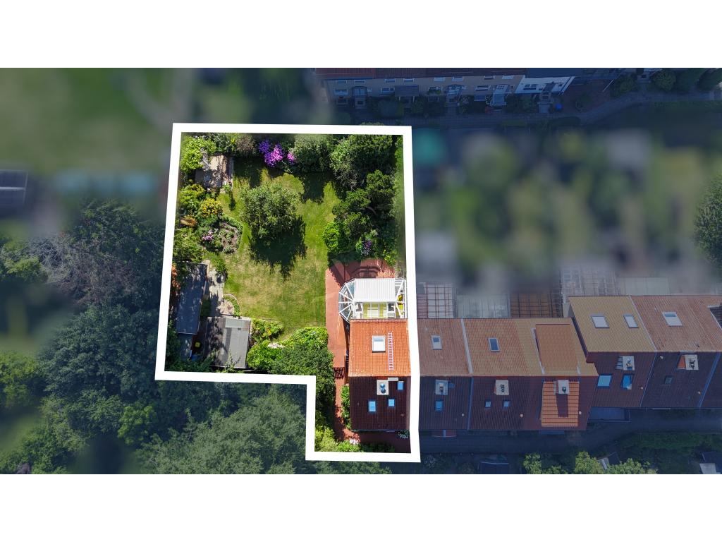 eingezeichnetes Grundstück Reihenhaus: eingezeichnetes Grundstück
