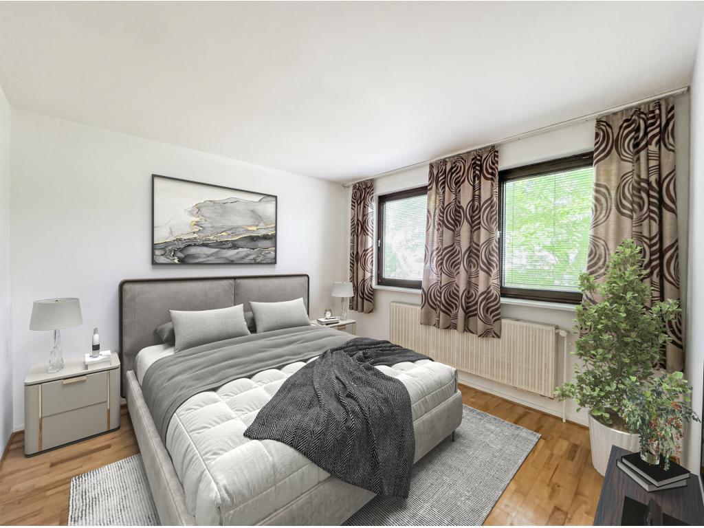Schlafzimmer 3 im EG - digitales Staging Einfamilienhaus: Schlafzimmer 3 im EG - digitales Staging