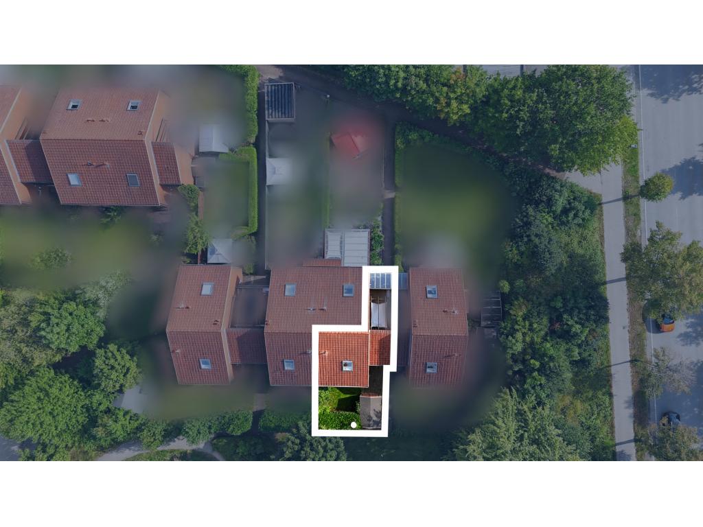 Reihenhaus: eingezeichnetes Grundst&uuml;ck