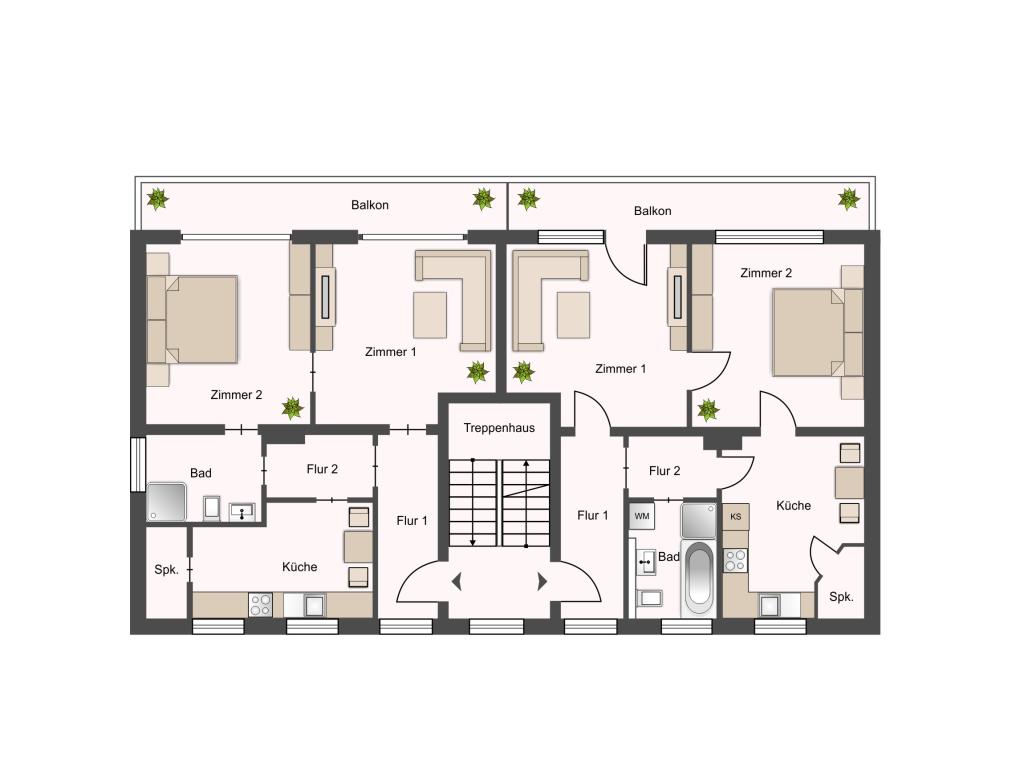 Grundriss 1.OG Mehrfamilienhaus: Grundriss 1.OG